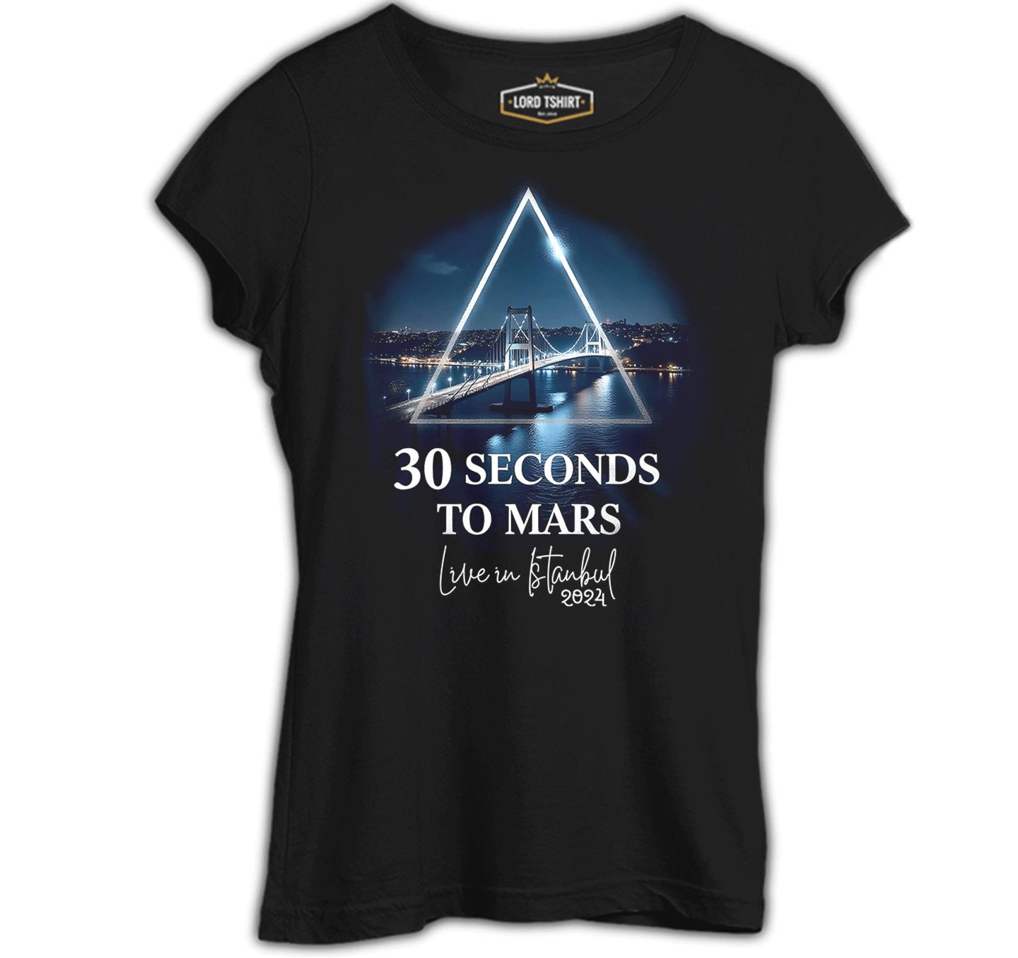 30 Seconds to Mars - Live in İstanbul Siyah Bayan Tshirt