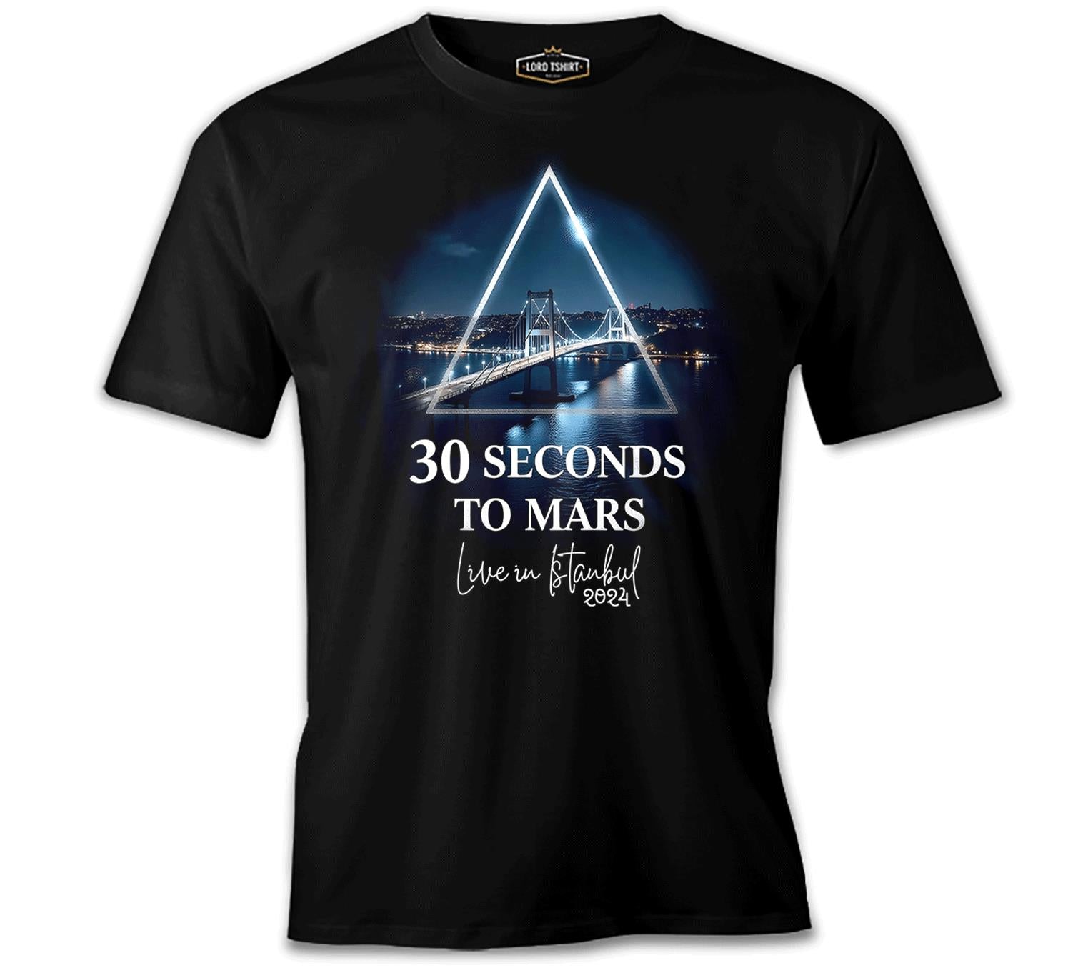 30 Seconds to Mars - Live in İstanbul Siyah Erkek Tshirt