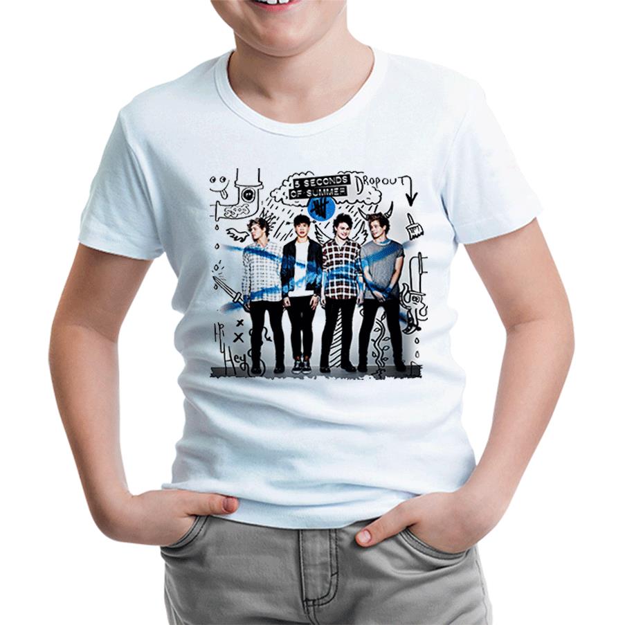 5 Seconds of Summer White Kids Tshirt