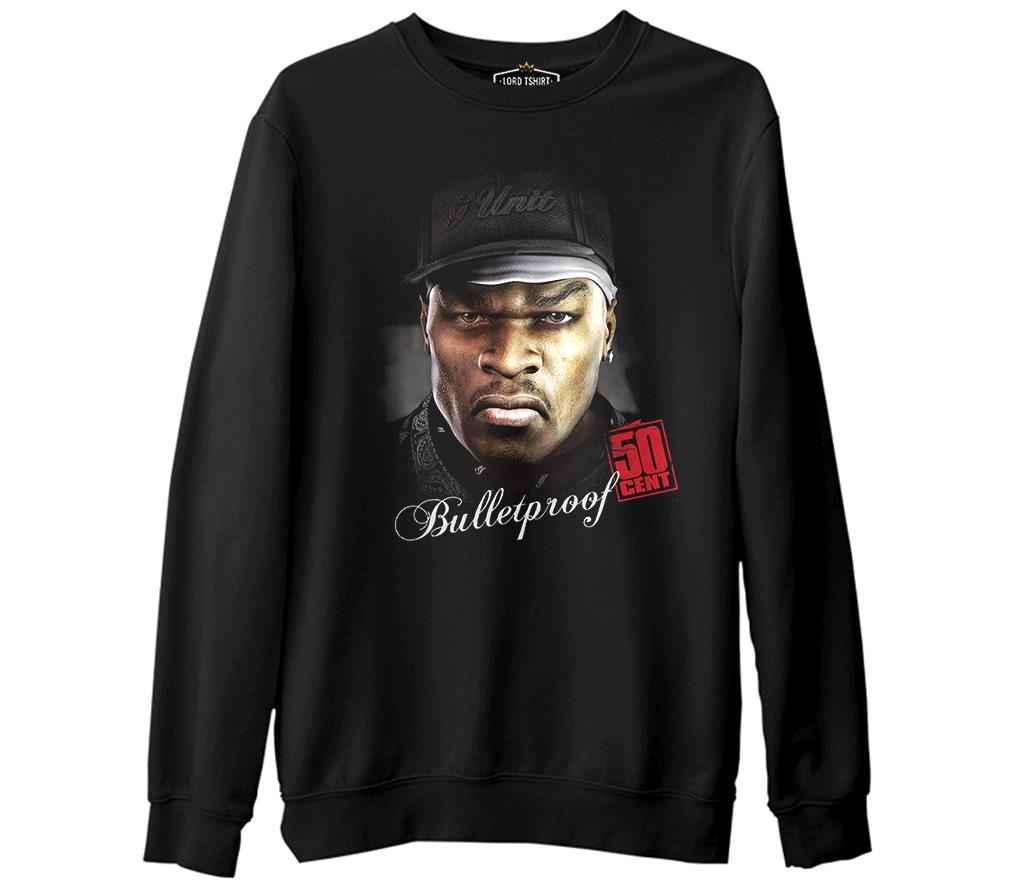 50 Cent  Siyah Erkek Kalın Sweatshirt