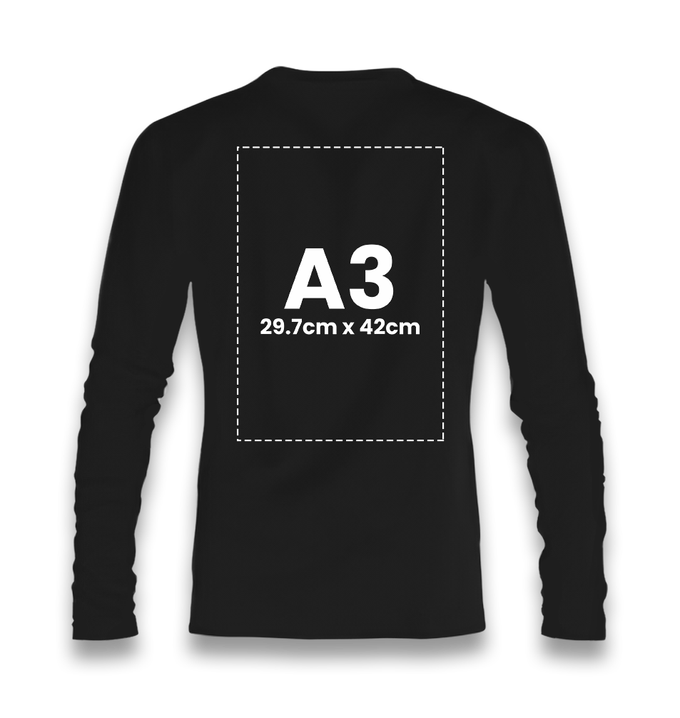 Personalized Unisex Black Thin Long Sleeve - Single Sided 