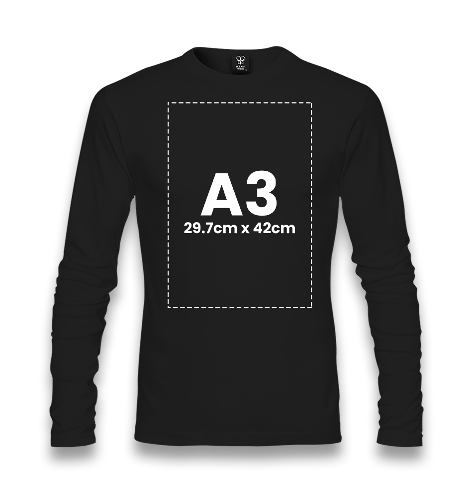 Personalized Unisex Black Thin Long Sleeve - Single Sided 