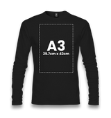 Personalized Unisex Black Thin Long Sleeve - Single Sided 