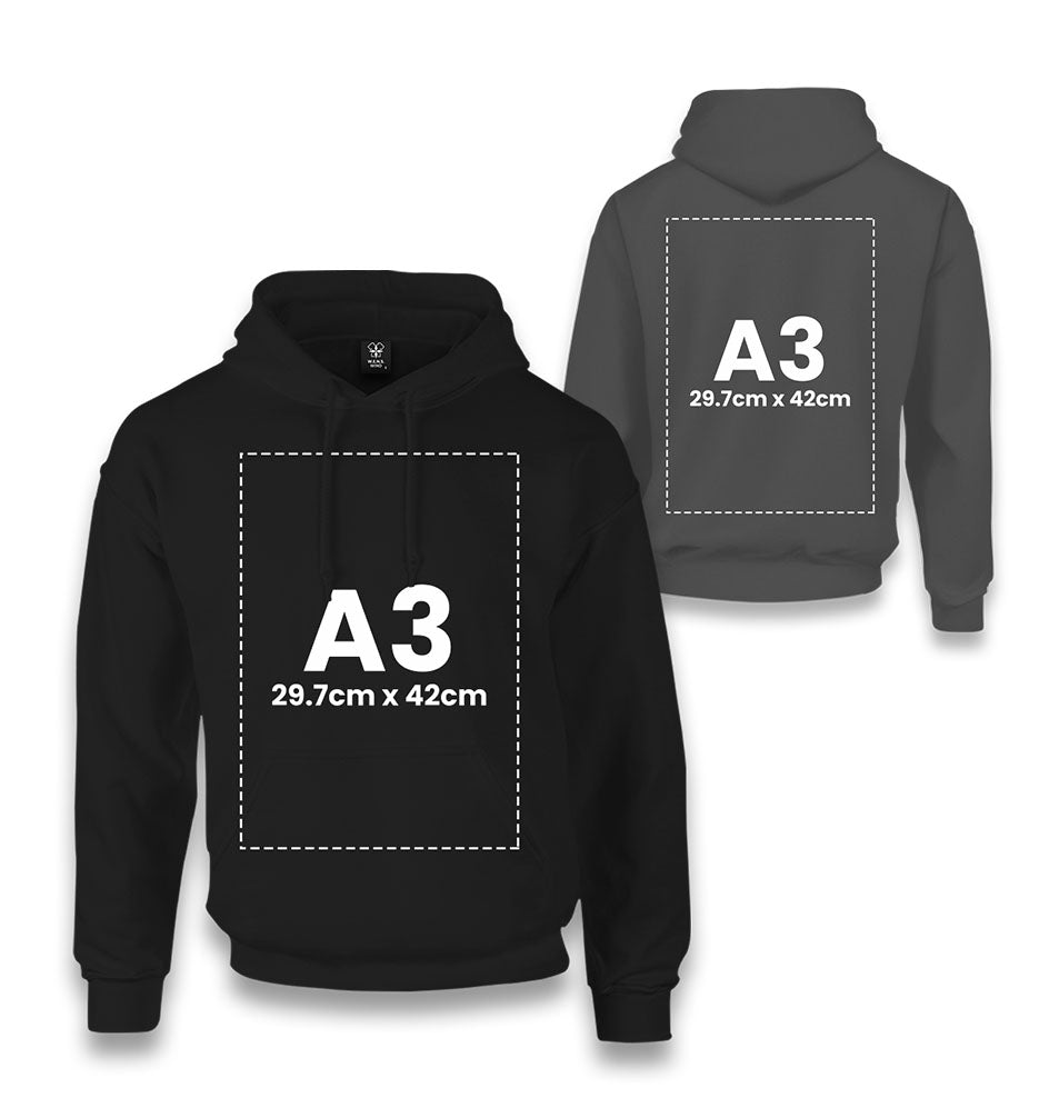 Custom Black Unisex Hoodie - Front Back 