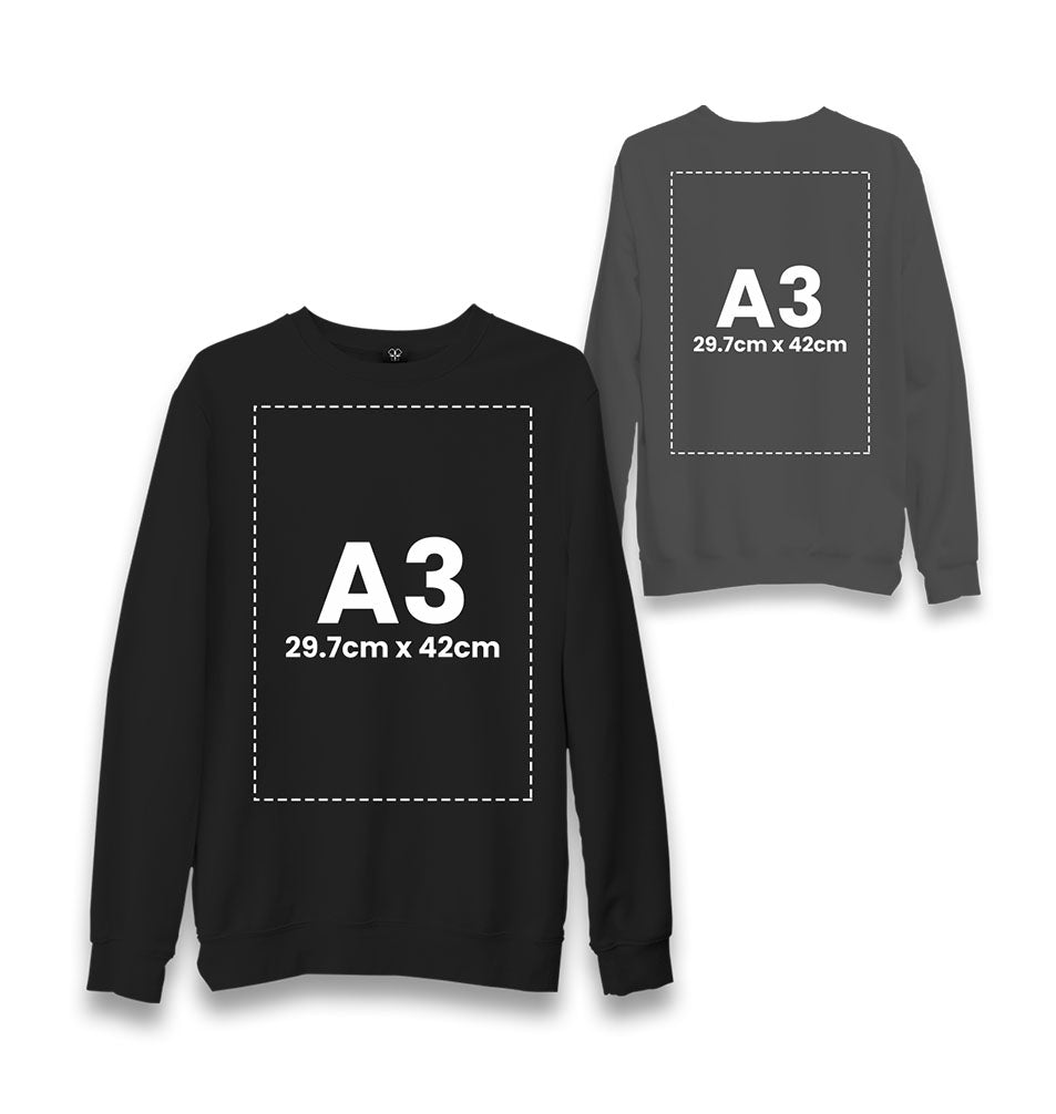 Custom Unisex Black Sweatshirt - Front Back 