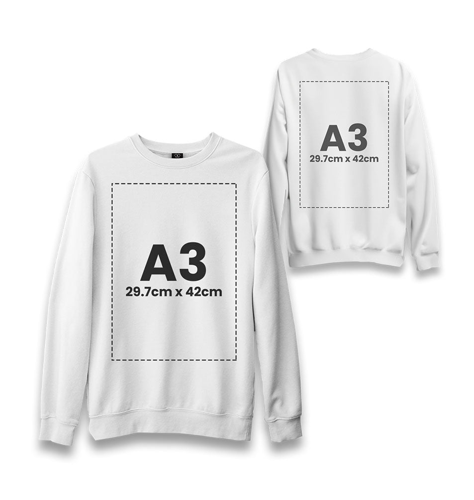 Personalized Unisex White Sweatshirt - Front Back 