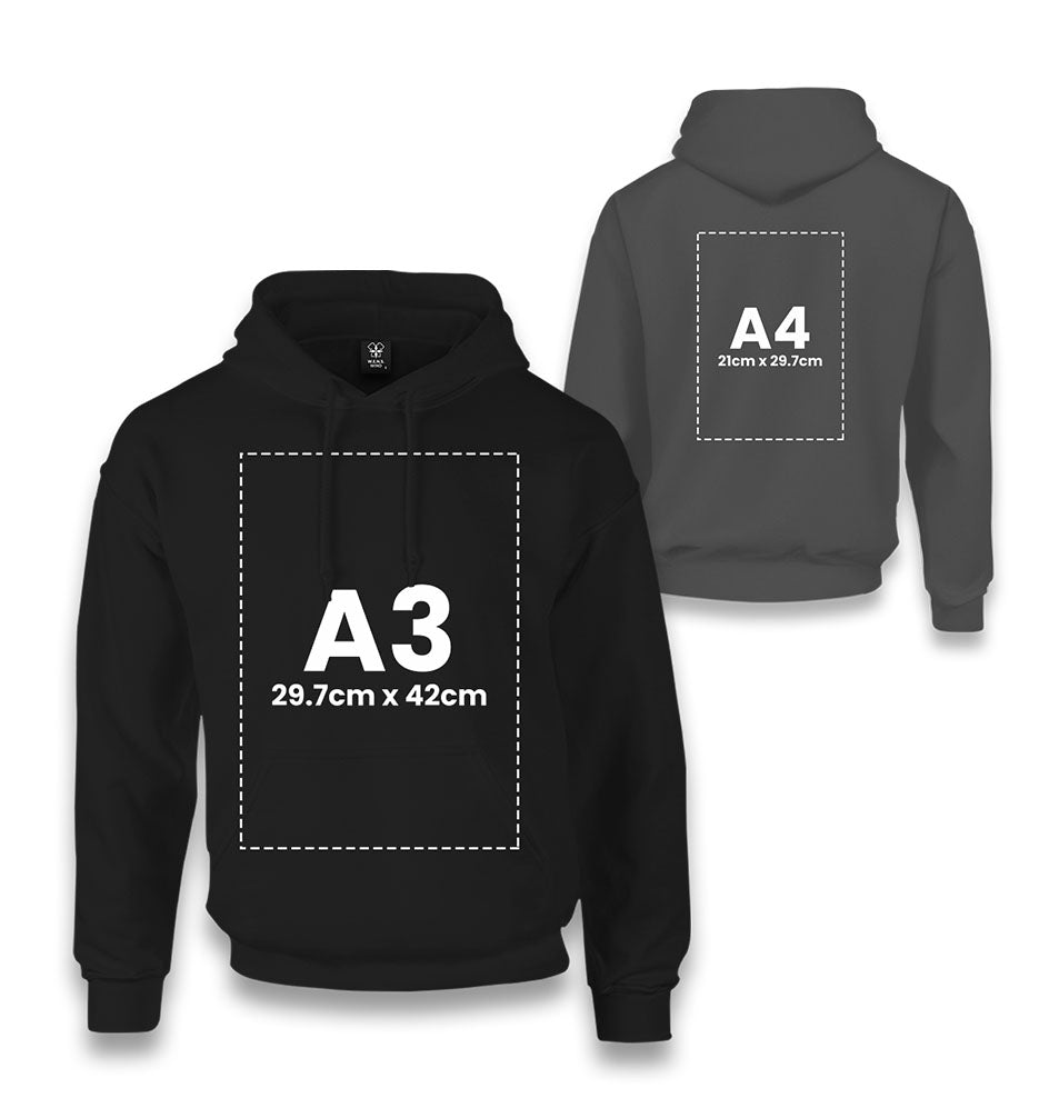 Custom Black Unisex Hoodie - Front Back 