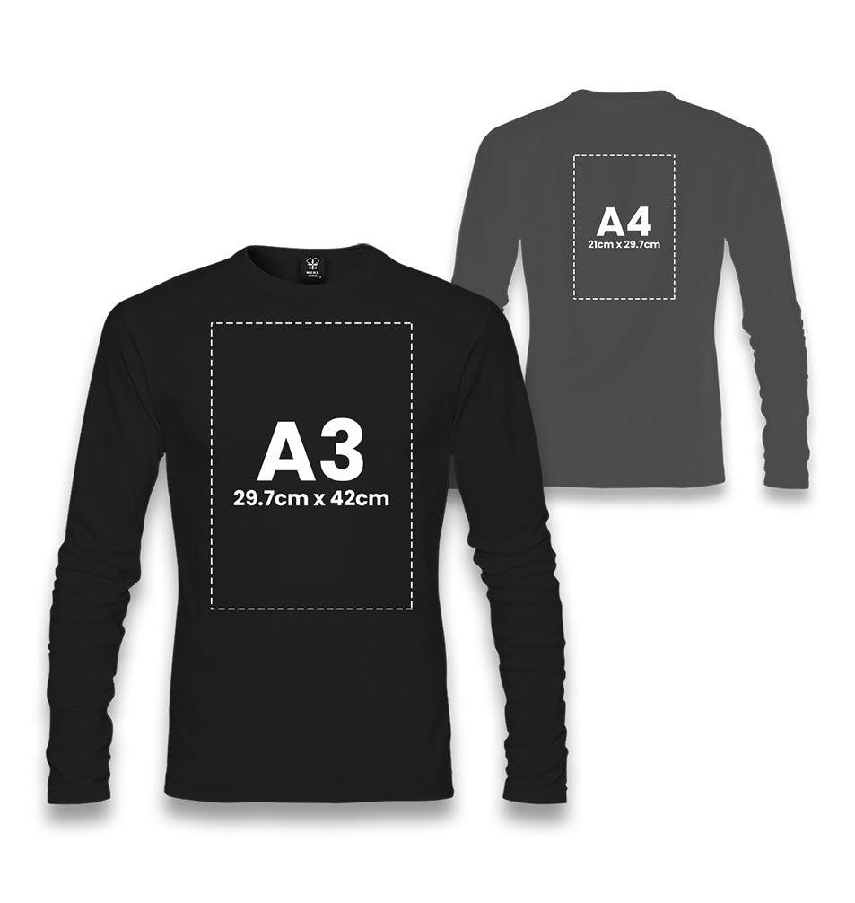 Personalized Unisex Black Thin Long Sleeve - Front Back 