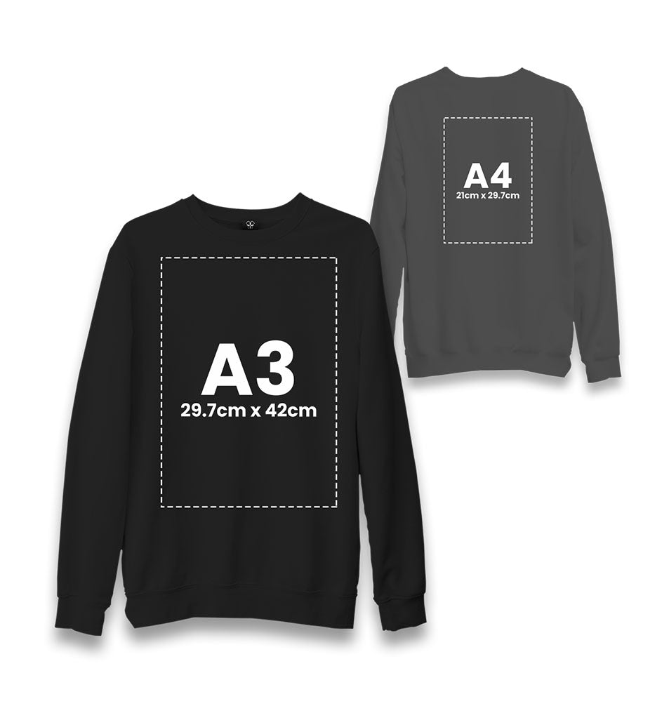 Custom Unisex Black Sweatshirt - Front Back 