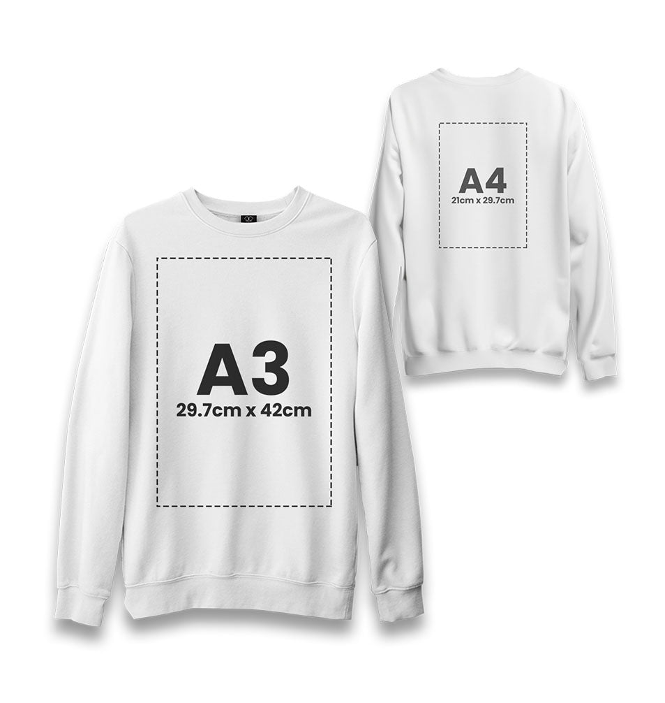 Personalized Unisex White Sweatshirt - Front Back 