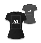 Personalized Black Women's T-Shirt - Front Back 