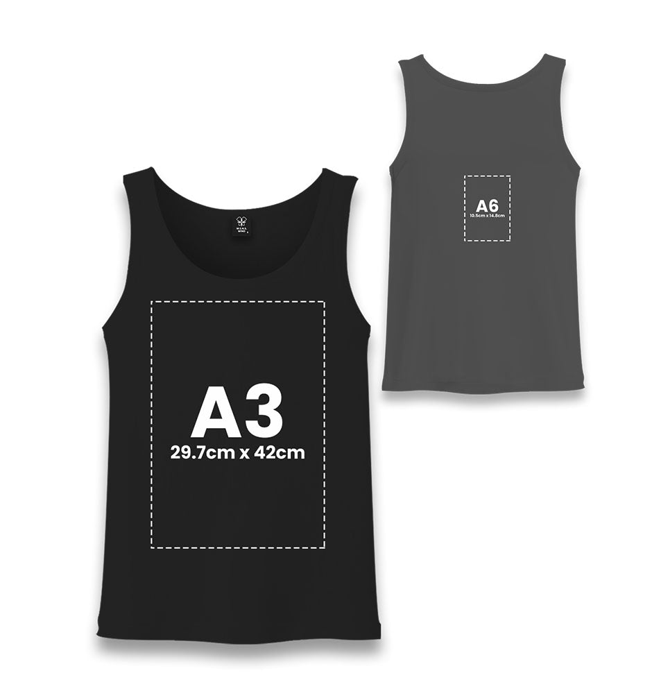 Personalized Black Unisex Undershirt - Front Back 