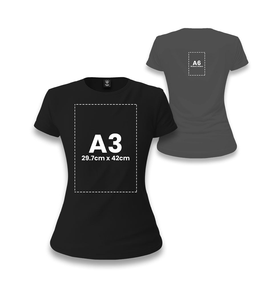 Personalized Black Women's T-Shirt - Front Back 