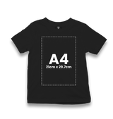 Personalized Black Kids T-shirt - Single Sided 