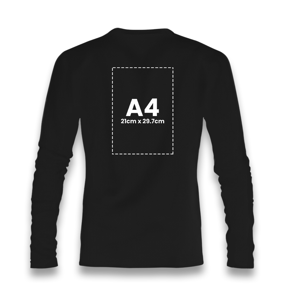 Personalized Unisex Black Thin Long Sleeve - Single Sided 