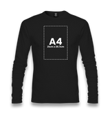 Personalized Unisex Black Thin Long Sleeve - Single Sided 