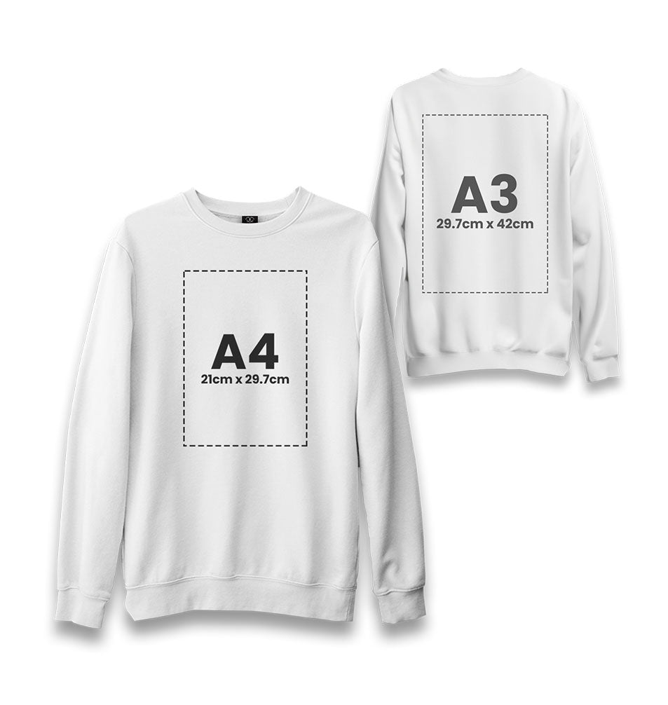 Personalized Unisex White Sweatshirt - Front Back 