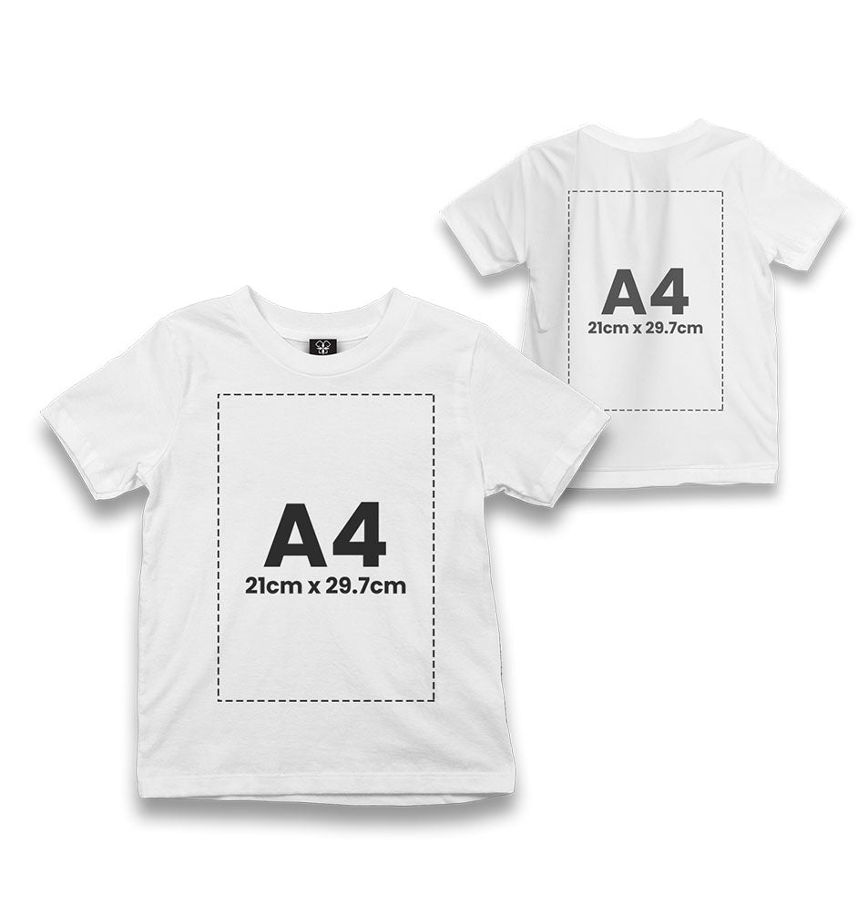 Personalized White Kids T-shirt - Front Back 