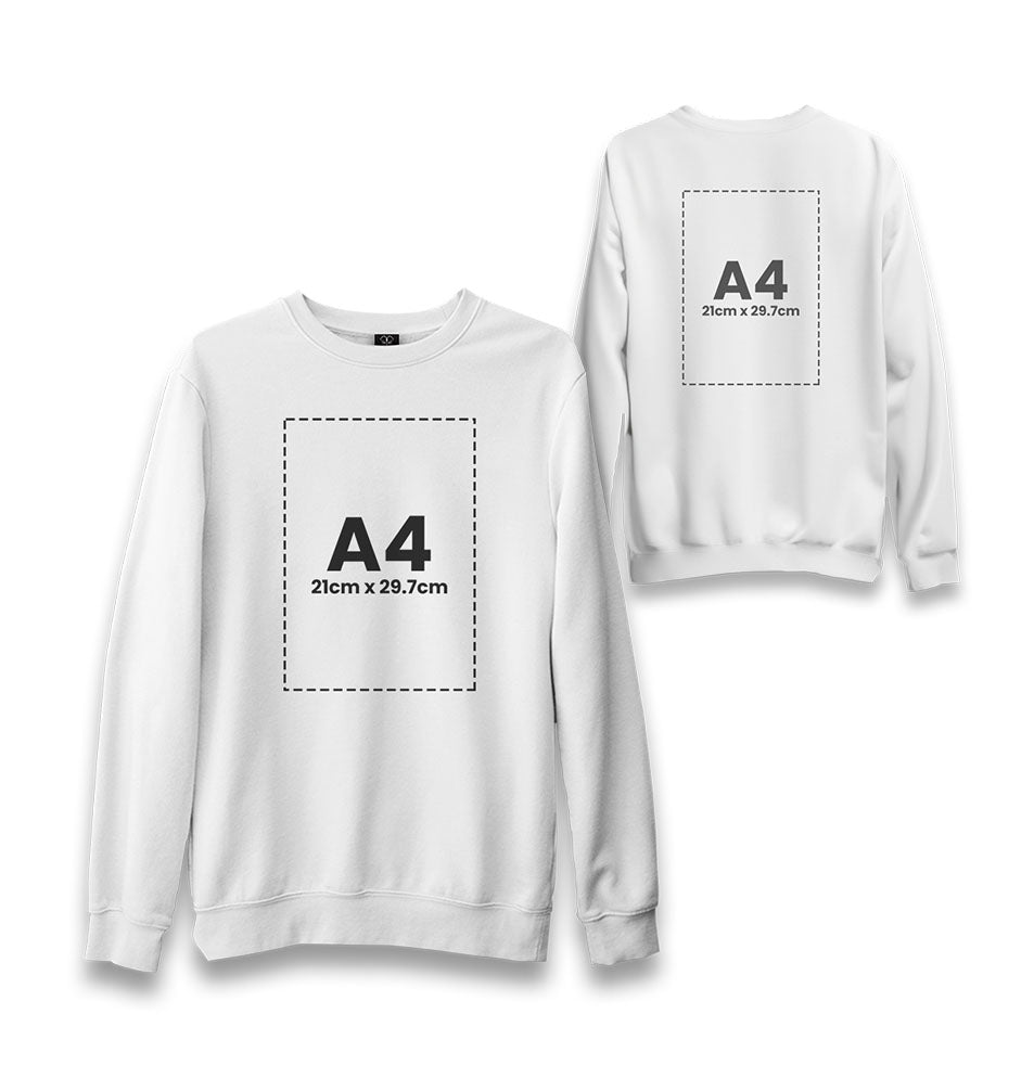 Personalized Unisex White Sweatshirt - Front Back 