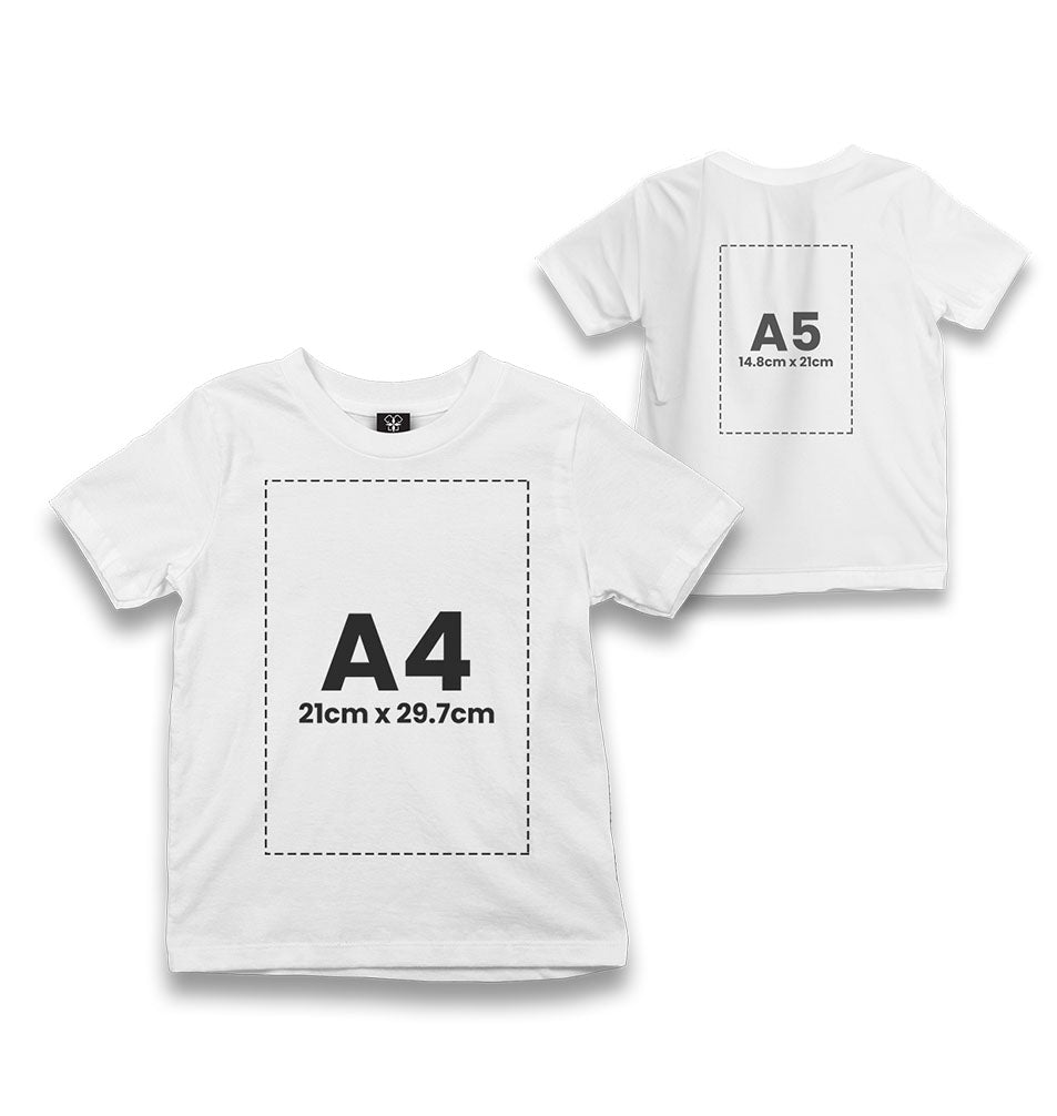 Personalized White Kids T-shirt - Front Back 