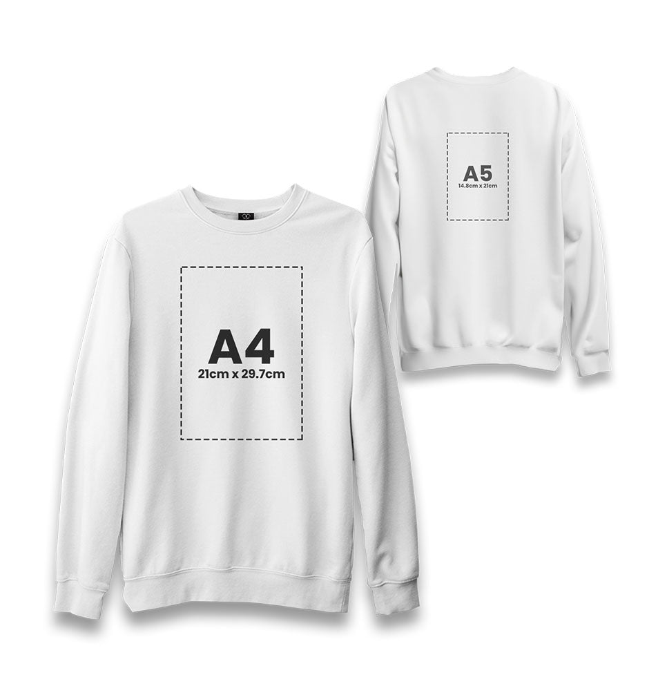 Personalized Unisex White Sweatshirt - Front Back 