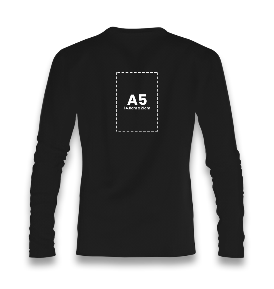 Personalized Unisex Black Thin Long Sleeve - Single Sided 