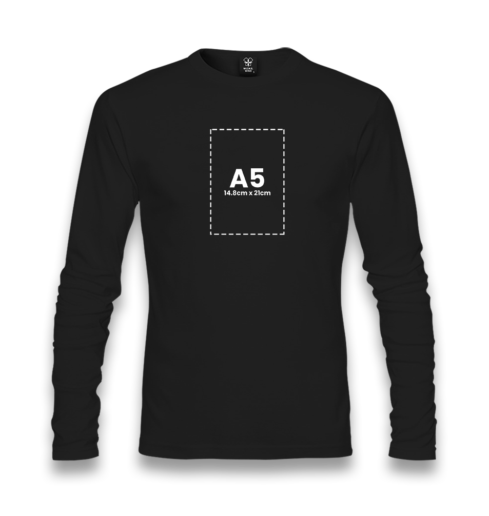 Personalized Unisex Black Thin Long Sleeve - Single Sided 