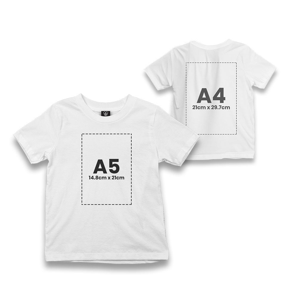 Personalized White Kids T-shirt - Front Back 