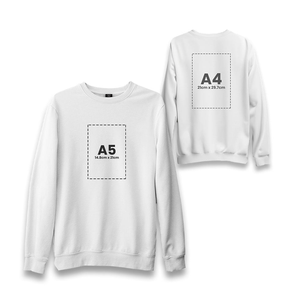 Personalized Unisex White Sweatshirt - Front Back 