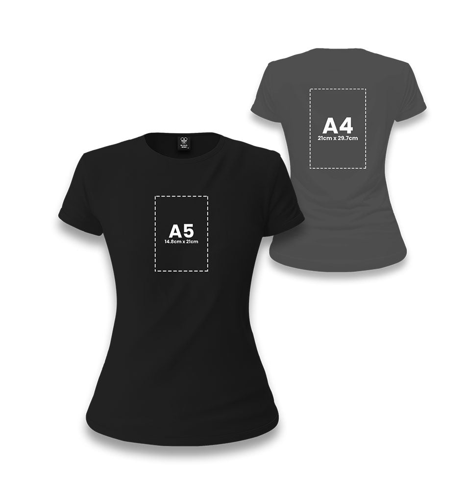 Personalized Black Women's T-Shirt - Front Back 