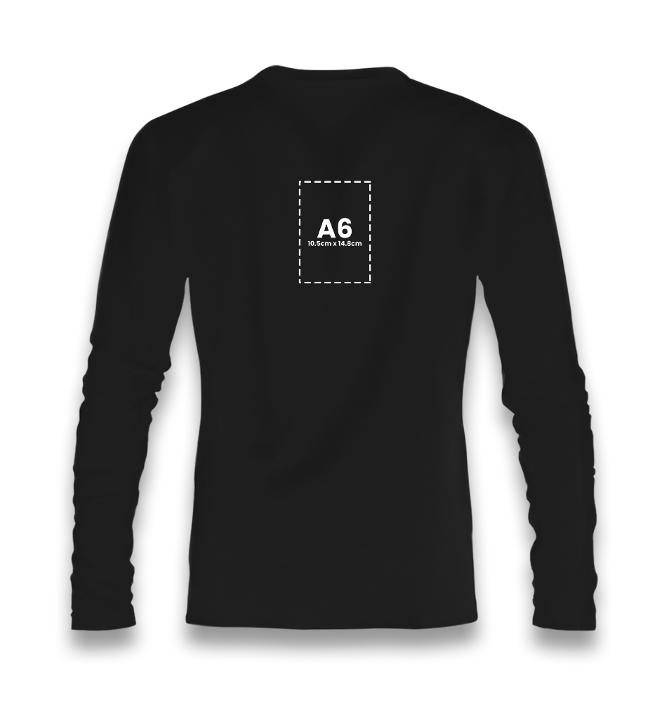 Personalized Unisex Black Thin Long Sleeve - Single Sided 