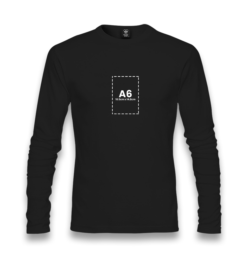 Personalized Unisex Black Thin Long Sleeve - Single Sided 