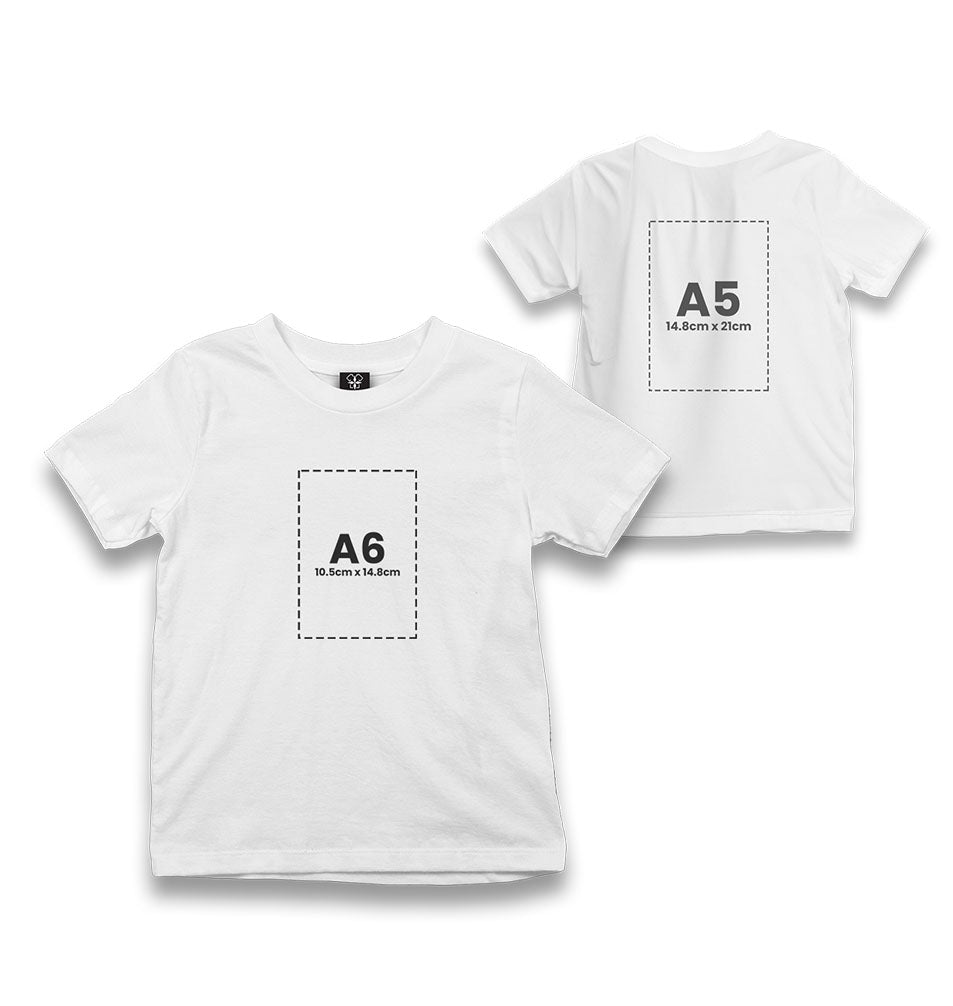 Personalized White Kids T-shirt - Front Back 