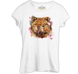A Bear Head in Pink Watercolor Style White Women's Tshirt