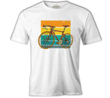 A Bicycle on the Vintage Colorful Background White Men's Tshirt