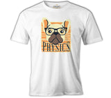 A Bulldog with Physics Quote Beyaz Erkek Tshirt