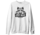 A Cat in a Coffee Cup White Men's Thick Sweatshirt