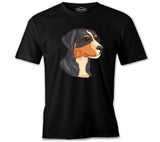 A Cute Dog Illustration Black Men's Tshirt