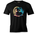 A Cute Owl Over a Book Black Men's Tshirt