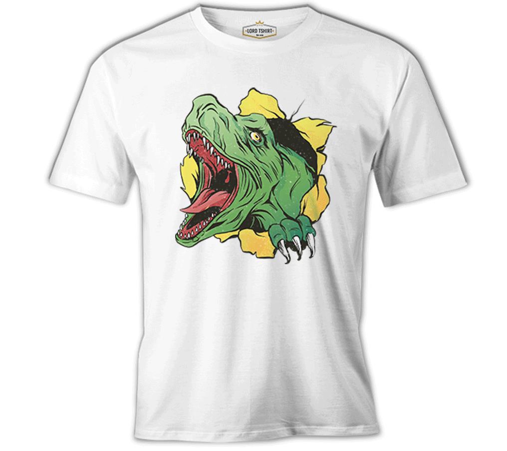 A Dinosaur Tearing Up the Tshirt White Men's Tshirt