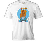 A Dog on a Blue Skate Wearing Sunglasses White Men's Tshirt 