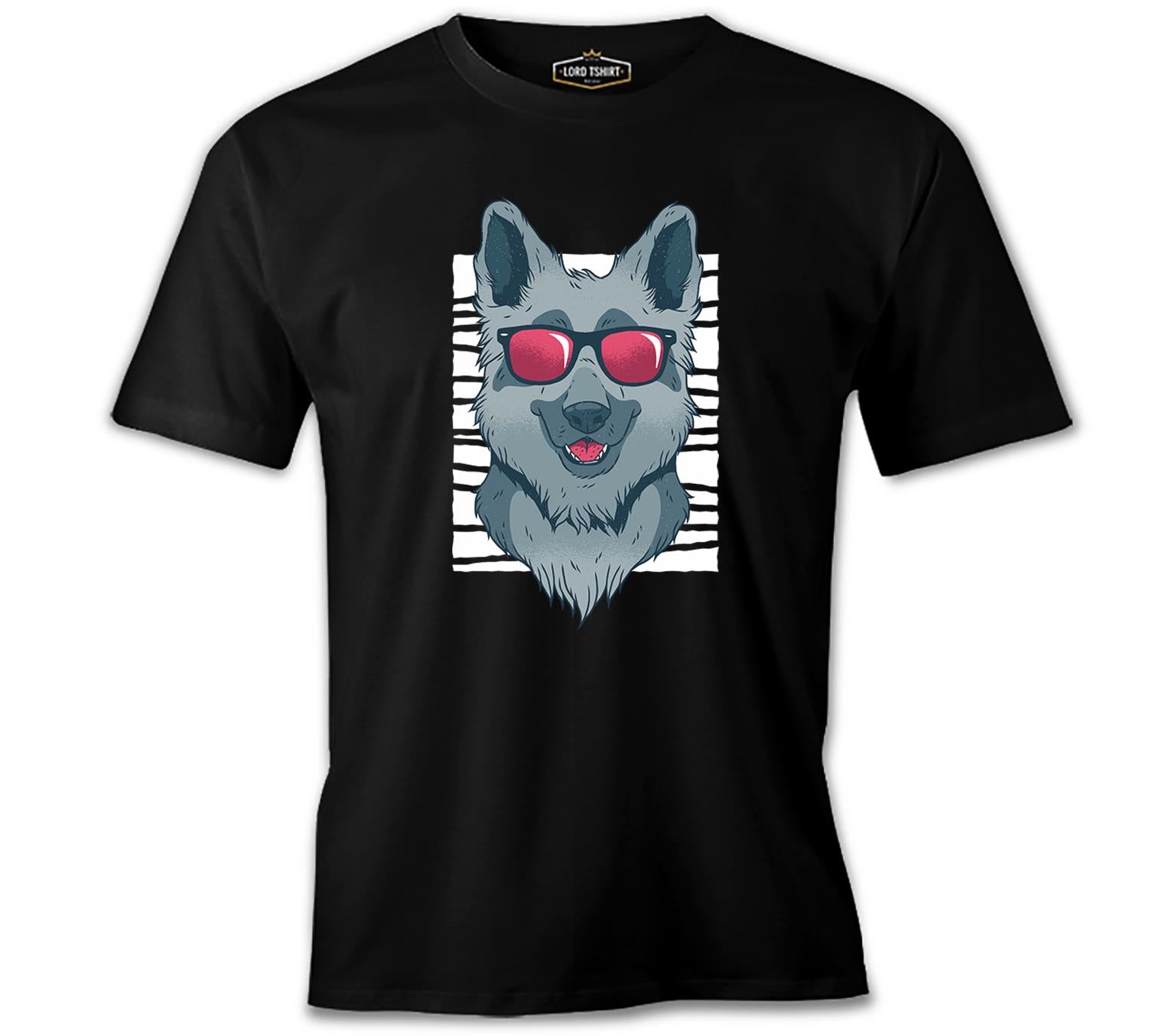 A Dog with Red Sunglasses Black Men's Tshirt