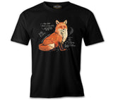 A Fox Sketch with Handwritten Notes Black Men's Tshirt 