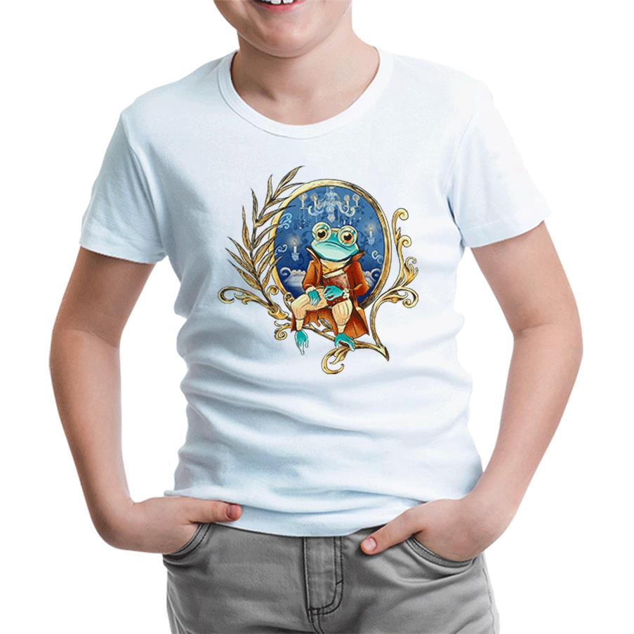 A Frog in front of a Mirror White Kids Tshirt