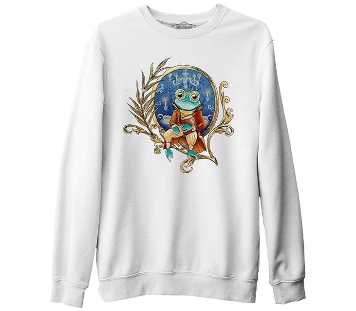 A Frog in front of a Mirror White Men's Thick Sweatshirt
