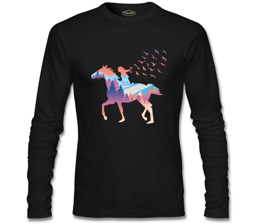 A Girl Free as Horses and Birds Black Men's Sweatshirt