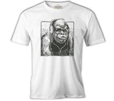 A Gorilla with Headphones Listening to Music White Men's Tshirt