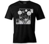 A Hedgehog with Dandelions and Flowers Black Men's Tshirt 