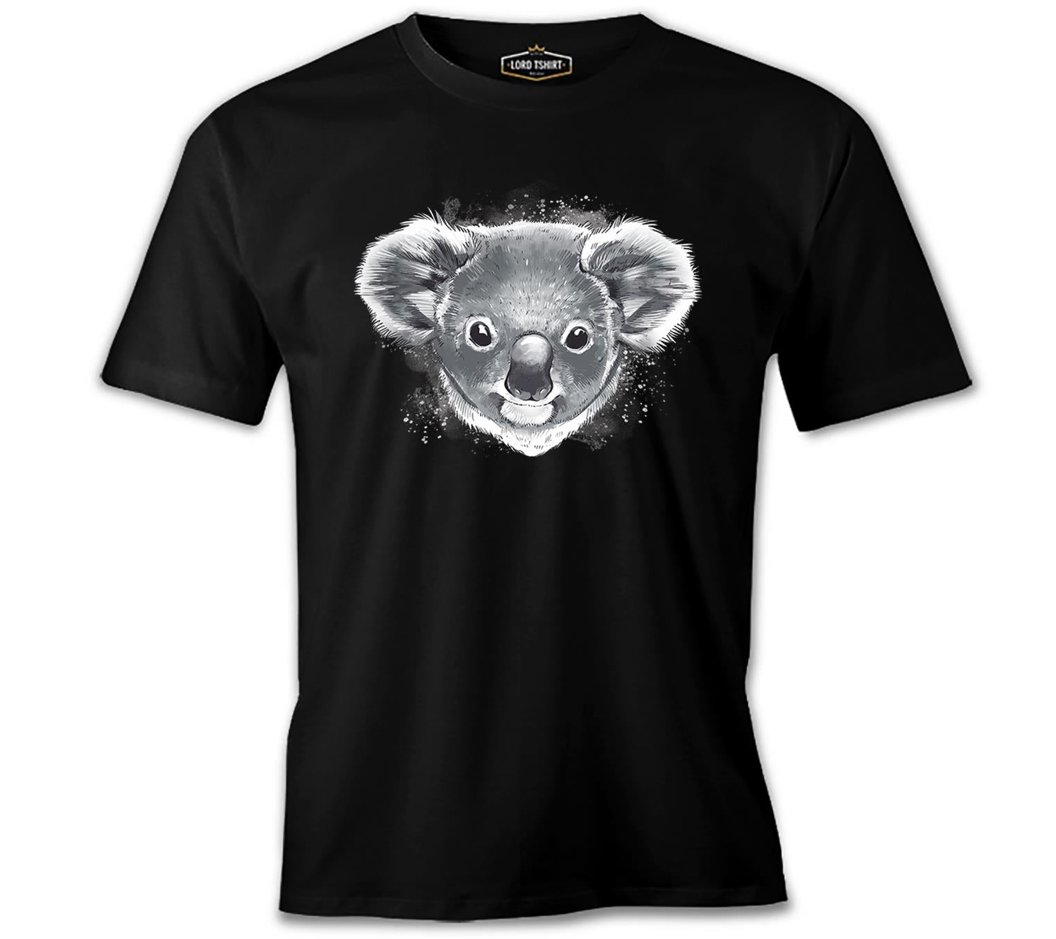 A Koala Bear Head Illustration Black Men's Tshirt