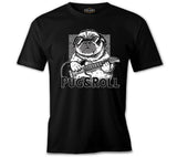A Pug Dog with an Electric Guitar Black Men's Tshirt